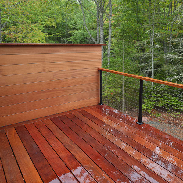 Custom IPE Deck with Sapele Tongue &#38; Groove Privacy Wall