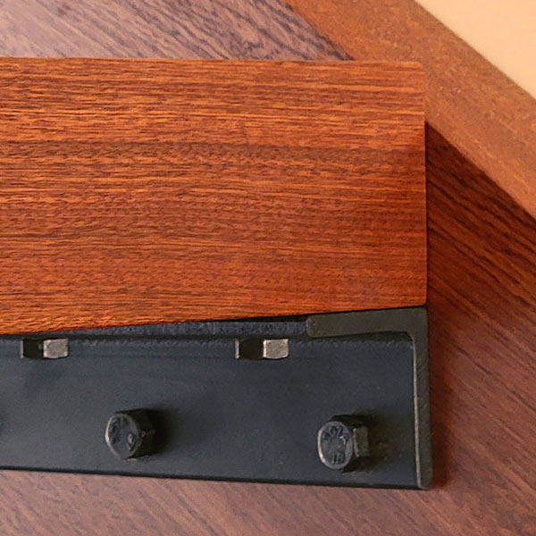 Custom Made Solid Wood Stair Treads and Stringers in Sapele Mahogany with Powdercoated Steel Brackets