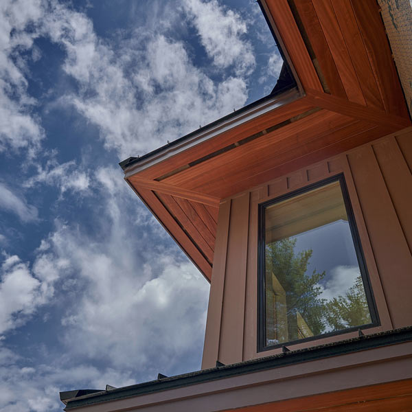 Exterior Tongue &#38; Groove Soffit Cladding in Sapele with UV Exterior Grade Finish