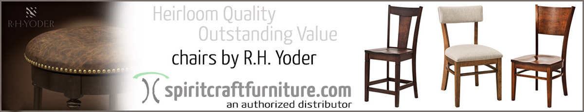 Heirloom quality wood dining and office chairs by RH Yoder chair-makers from Spiritcraft Furniture, an authorized distributor
