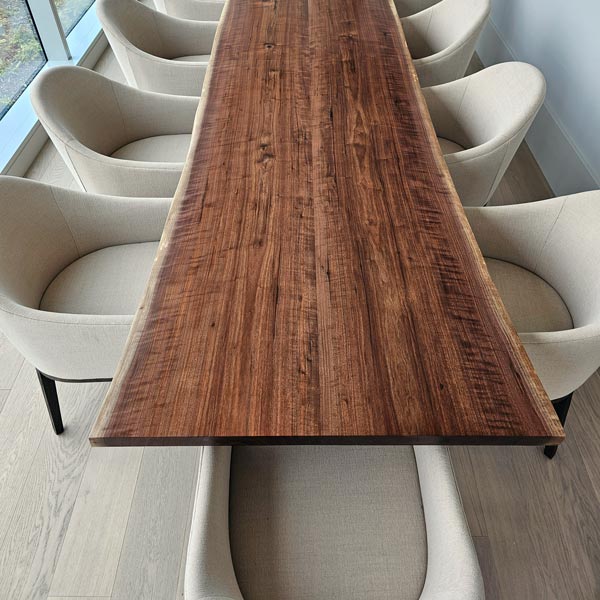 Black Walnut Live Edge Conference Table in Grand Rapids, MI for Chicago Commercial Designer