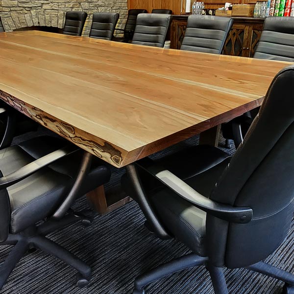 14&#34; Black Walnut Live Edge Conference Table for Barrington Illinois Conservation Group Headquarters
