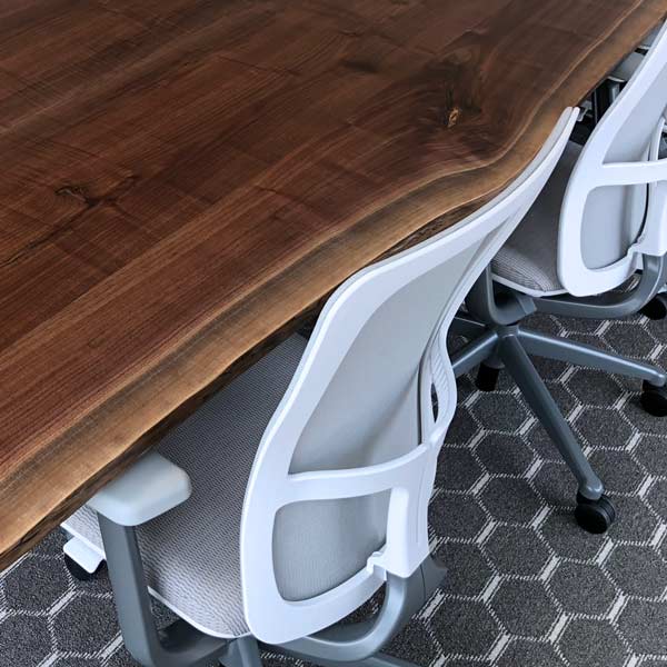 Walnut Live Edge Conference Table for National Commercial Office Design Client - Chicago Installation