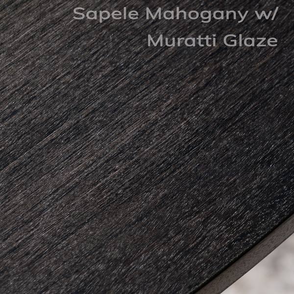 Sapele Mahogany Round Table Top with Muratti Black &#38; Grey Glaze for Hotel Furniture Supplier
