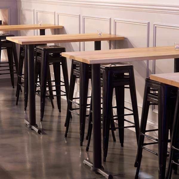 Solid White Ash Four Top Dining Tables for Chicago Area Commercial Restaurant and Brewery