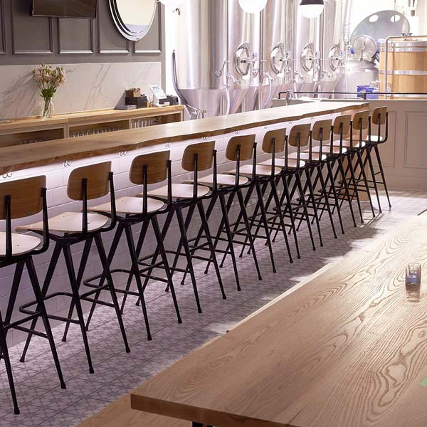 Ash Commercial Restaurant Dining Tables, Benches and Bartops for Pub and Brewery in Chicago