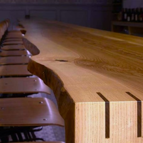 Custom Commercial White Ash Bar Top for New Construction Illinois Brewery