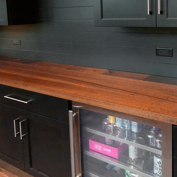 Sapele Mahogany Bar Countertop for Chicago Area Kitchen Rehab