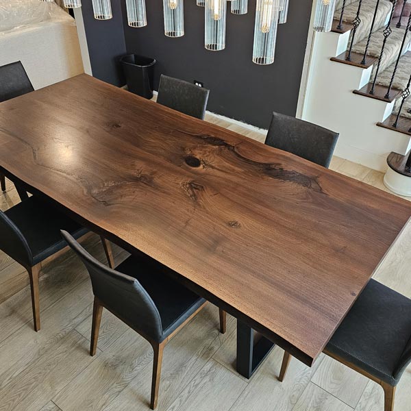 Walnut Live Edge Dining Table for Chicago Interior Designer