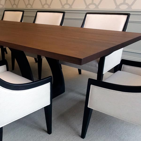 Sapele Mahogany Dining Table, 144" Long by 42" Wide for Glenview, Illinois Client