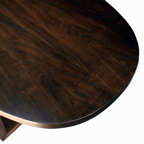 Custom Oval Black Walnut Table for Wilmette, Chicago Area Residence