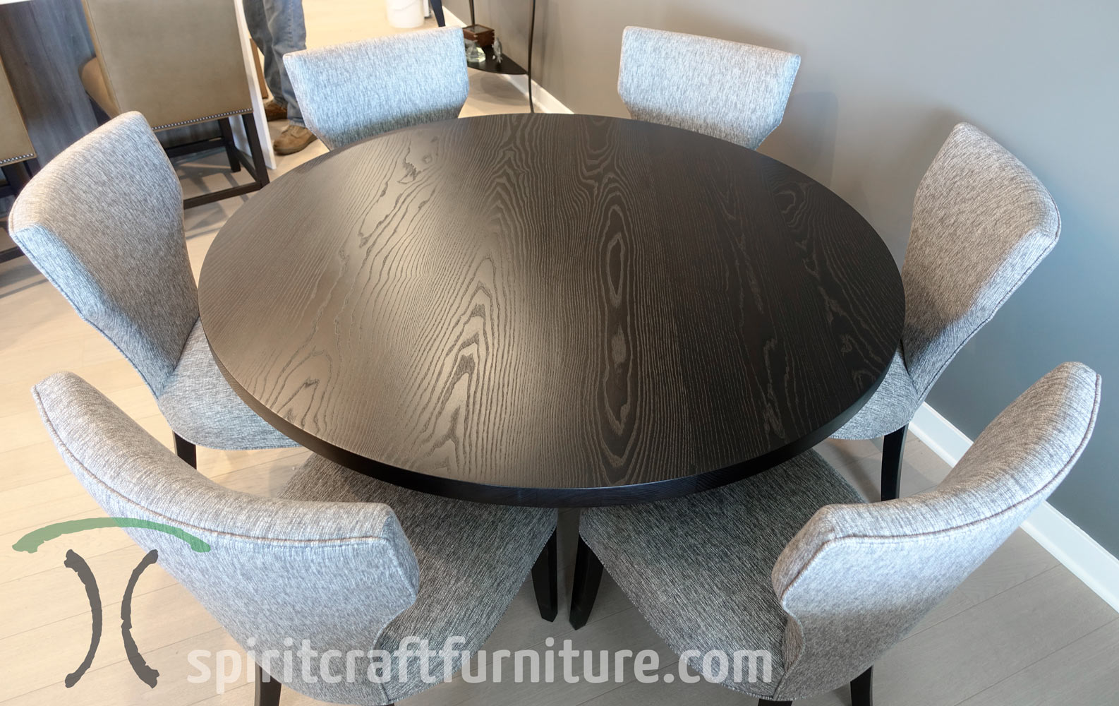 Round custom made solid wood dining   conference tables