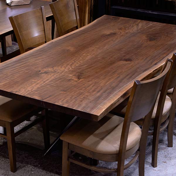 Live Edge Walnut Dining Table with RH Yoder Somersett Chairs