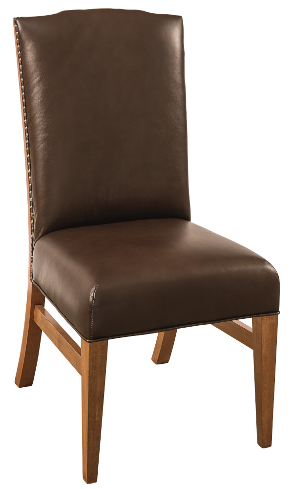 RH Yoder Bow River Upholstered Leather Side Dining Room Chair