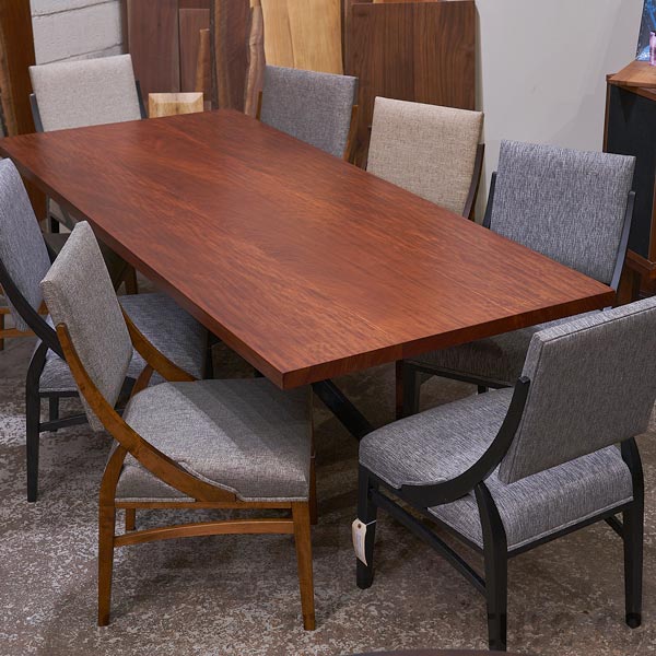 RH Yoder Chair-makers Korbyn Dining Room Side Chairs with Custom Made Solid Wood Bubinga Table by Spiritcraft Furniture