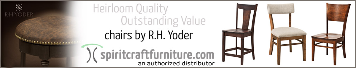 Spiritcraft Furniture.com is an authorized distributer of heirloom quality RH Yoder Dining Chairs, Upholstered Seating and Bar Stools.