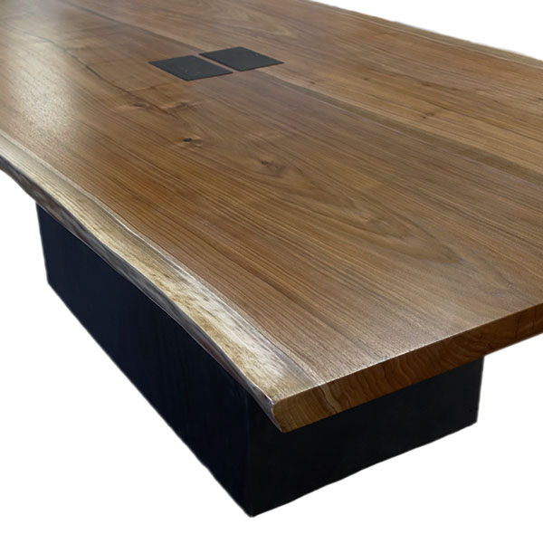 102" Live Edge Walnut Conference Table with Dual Power and Data for Houston, TX Marriott Hotel Client