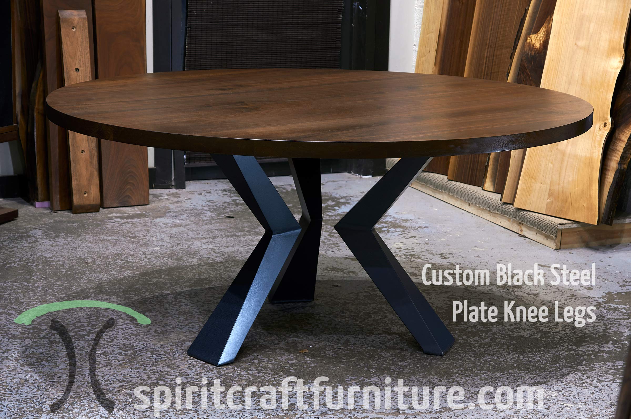 Table Legs And Bases For Hardwood Slab, Round Steel Coffee Table Legs