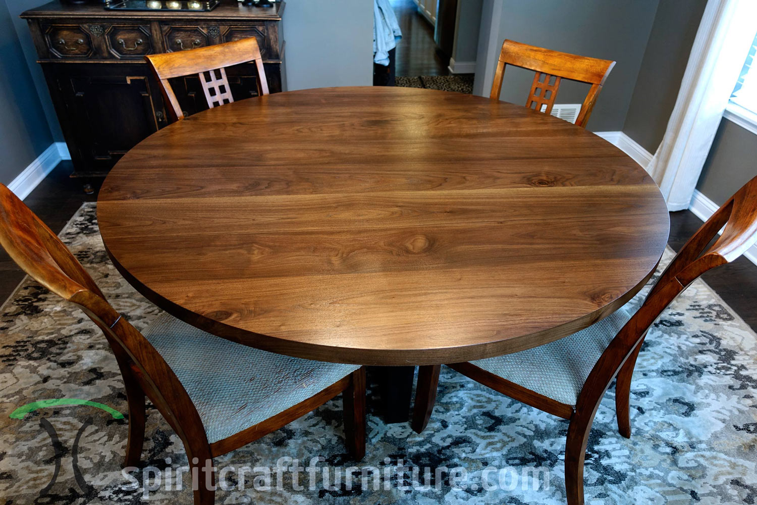 Round Custom Made Solid Wood Dining, What Is The Diameter Of A 42 Inch Round Table