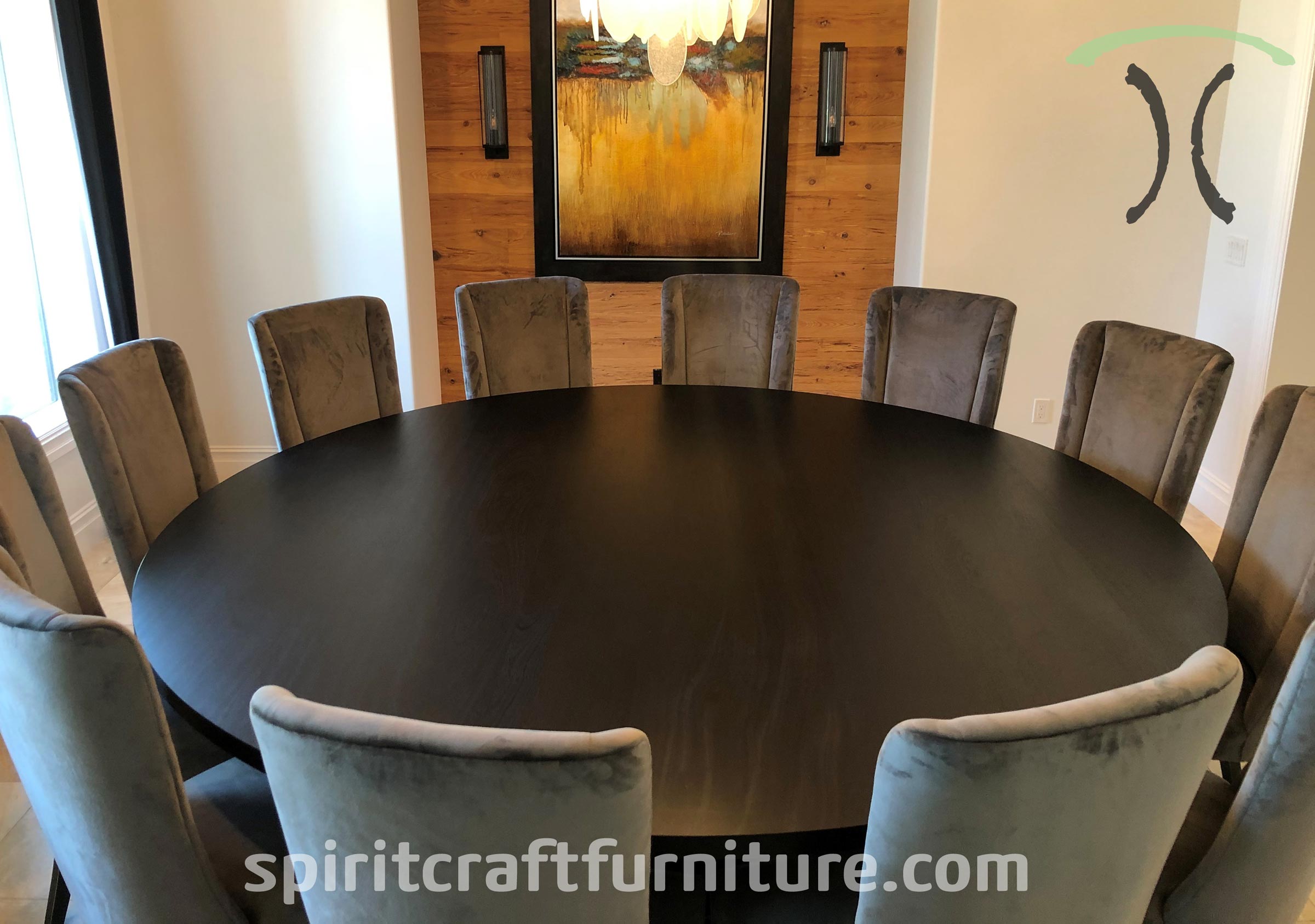 Round Custom Made Solid Wood Dining, Extra Large Round Dining Table Seats 8