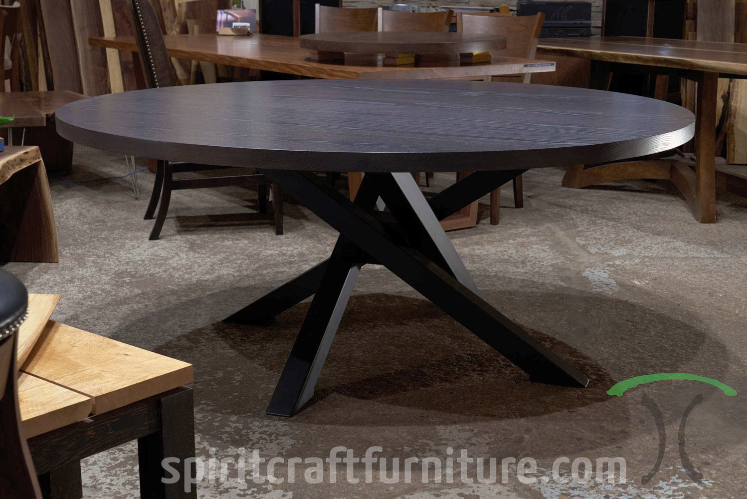 Round Custom Made Solid Wood Dining Conference Tables