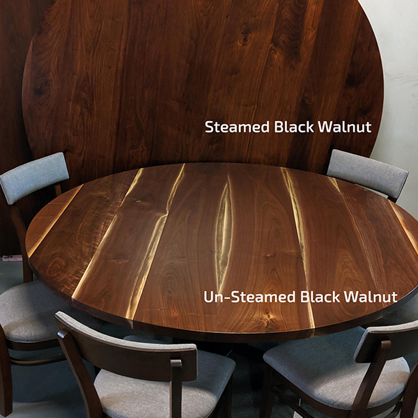 Solid Wood Round Tables in our Suburban Chicago Area Showroom