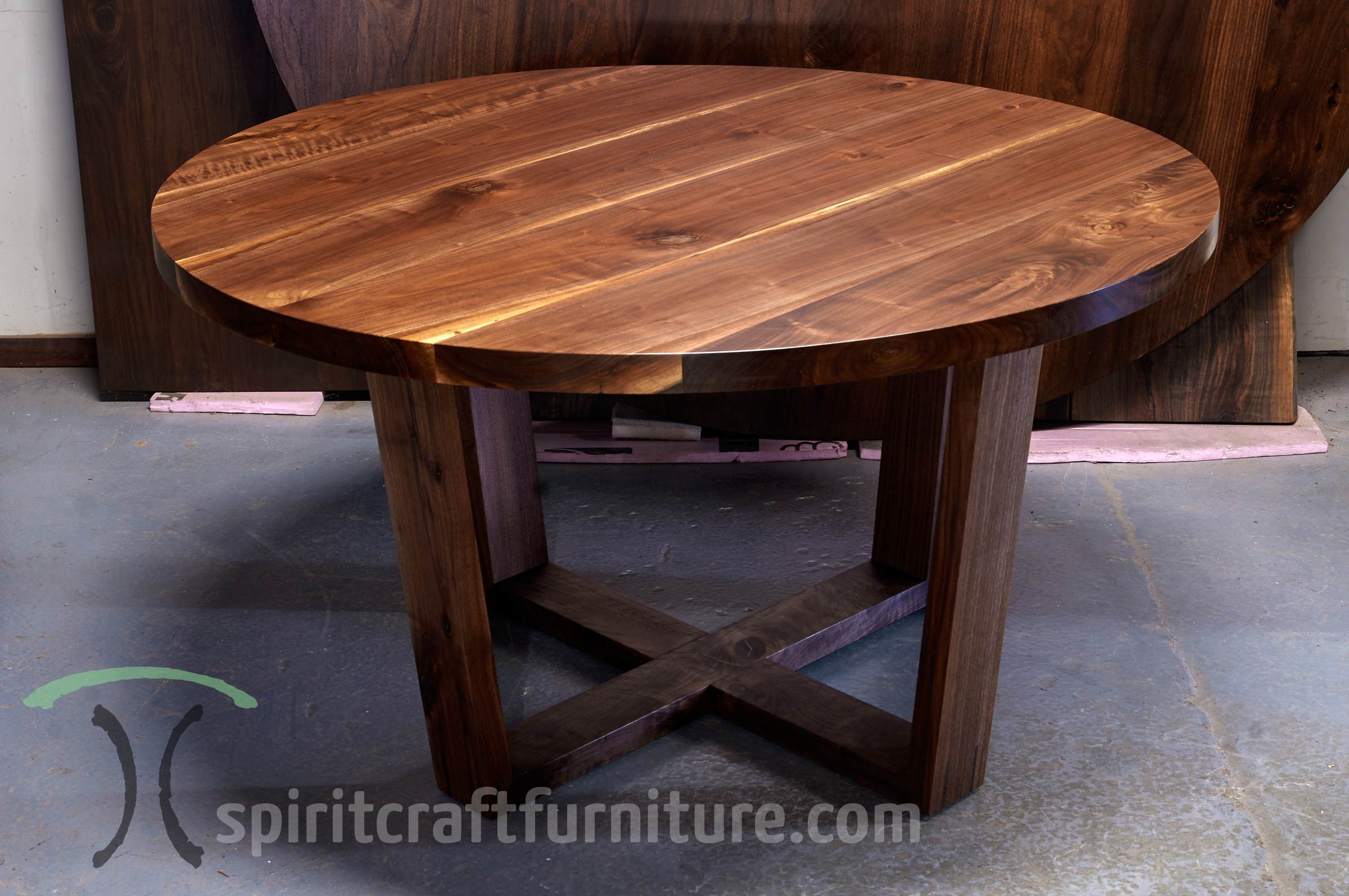 Round Custom Made Solid Wood Dining Conference Tables
