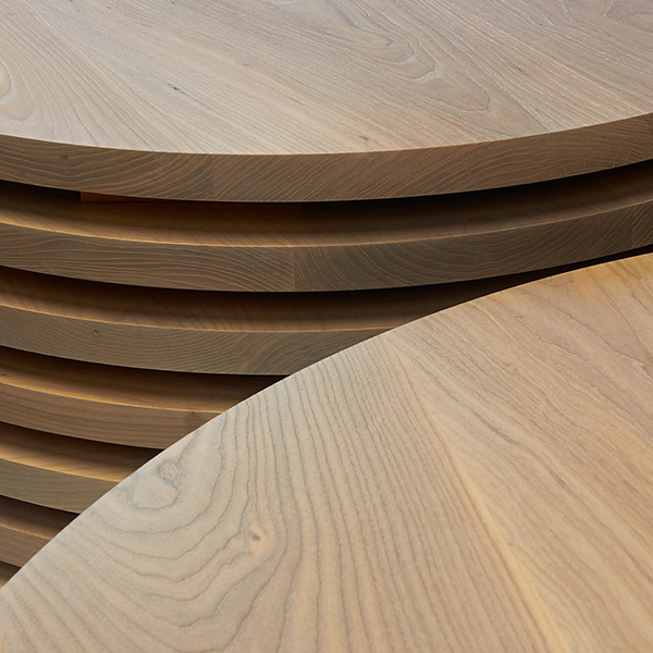 Round Ash Restaurant Table Tops | Stained Pearl for Chicago Area Hospitality Client