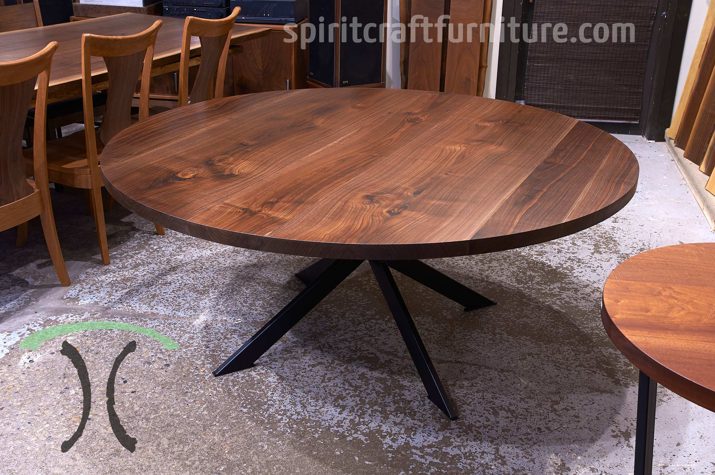 Wood Slab Conference Room Tables, 72 Round Conference Table
