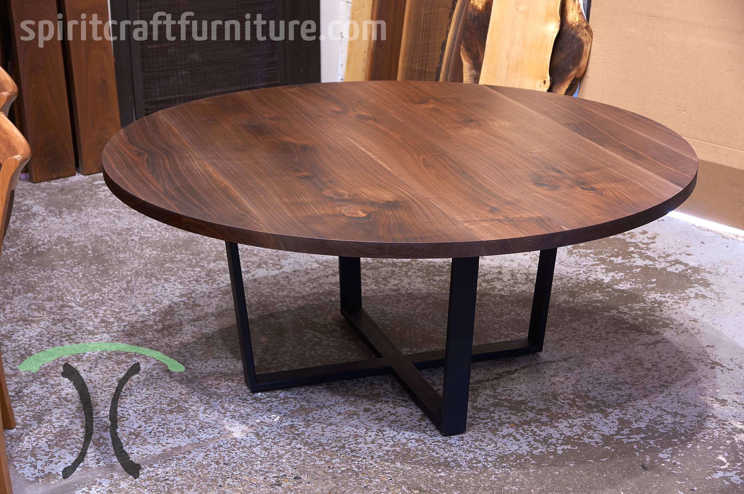 Round Wooden Dining Table With Metal Legs : Rustic Wood And Metal