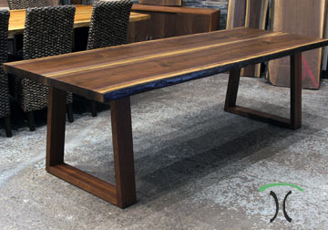 edge live table walnut dining legs trapezoid slab slabs inverted tables solid hardwood sapele furniture tops il