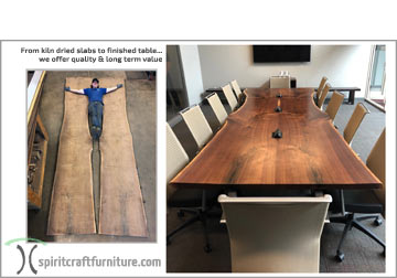 From slabs to finished tables, Quality and long term value, Spiritcraft Furniture