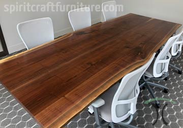 Custom Made Live Edge Dining and Conference Tables, Made Correctly, to Order from Kiln Dried Slabs - Three Slab Conference Table Pictured.