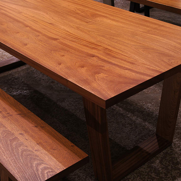Solid Sapele Hardwood Tables and Benches for Chicago Area Restaurant Client